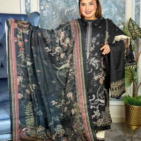 Premium Dubai Silk Three Peace Set (A-1001)