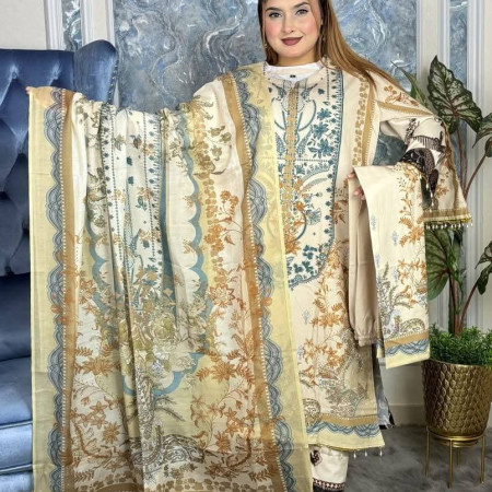 Premium Dubai Silk Three Peace Set (A-1001)