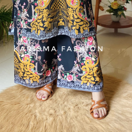Premium Work Mirror Embroidery Dubai Silk 3-Piece Set (A-4001)