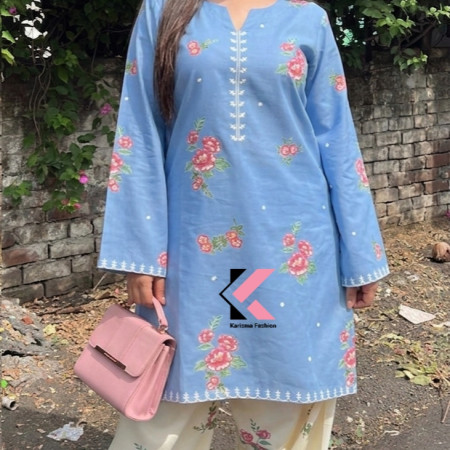 KARISMA"-PRINTED FARSHI FLORAL CO-ORD SET CODE (A-102)
