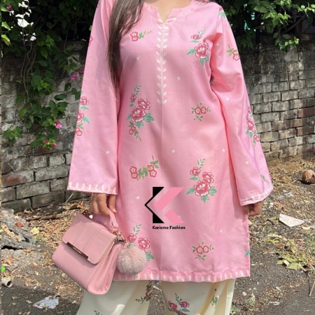 KARISMA"-PRINTED FARSHI FLORAL CO-ORD SET CODE (A-102)