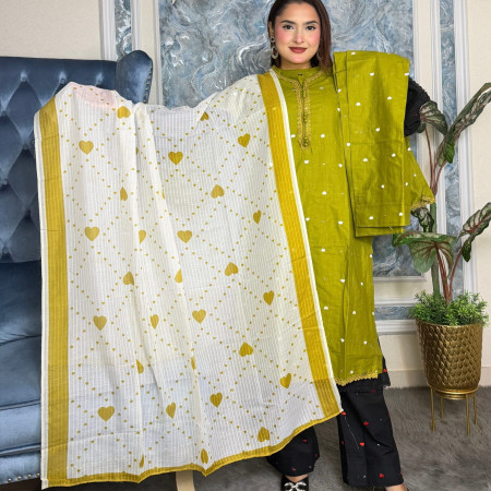 Aarong Cotton Embroidery Farsi 3-Piece Set (A-1004)