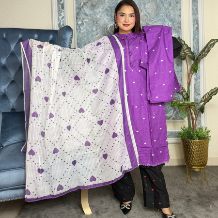 Aarong Cotton Embroidery Farsi 3-Piece Set (A-1004)