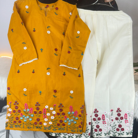 Premium Aarong Cotton Floral Kameez 2-Piece Set (A-104)