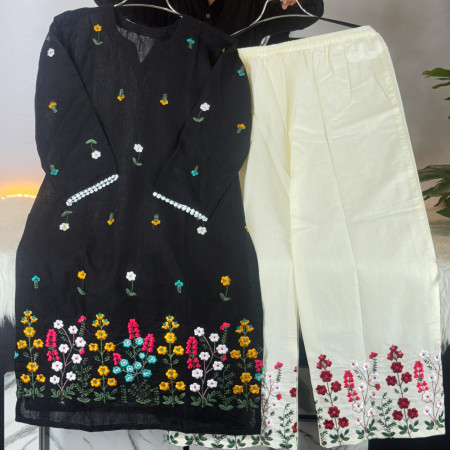 Premium Aarong Cotton Floral Kameez 2-Piece Set (A-104)